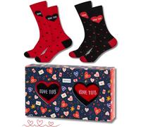 soxo Valentine's Day Socks Set Funny Men Gift Ideas Long Sock Men's Funky Valentine Gifts 6.5-10.5 Love You 2 Pairs