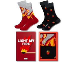 soxo Valentine's Day Socks Set Funny Men Gift Ideas Long Sock Men's Funky Valentine Gifts 6.5-10.5 Matches 2 Pairs