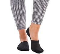 Soxy Bamboo Invisible Socks - 6 Pack Ladies Premium Bamboo No Show Socks - Casual Low Cut Socks for Women with Non Slip Grip Liner Socks - Black - UK Size 4-6