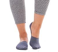 Soxy Bamboo Invisible Socks - 6 Pack Ladies Premium Bamboo No Show Socks - Casual Low Cut Socks for Women with Non Slip Grip Liner Socks - Grey - UK Size 4-6