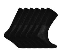Soxy Bamboo Sport Socks - 6 Pack Ladies Calf Size Bamboo Organic Cotton Running Sport Socks - Anti Bacterial Socks - Black - UK Size 4-6