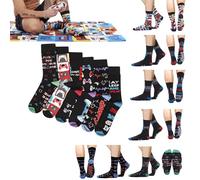 Soxy Kids Gamer For Life Socks - 6 Pairs - Assorted Gaming Controller Designs - Black Socks with Colour Heel and Toe - UK Size 4-6