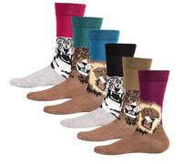 Soxy Men's Animal Print Cotton Socks (Pack of 6) | Size: 6-11 Soxy Multicolor 6-11