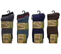Soxy Mens Bamboo Socks - 12 Pairs - Super Soft Anti Bacterial Socks - Dark Assorted Colours - UK Size 6-11