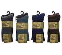Soxy Mens Bamboo Socks - 12 Pairs - Super Soft Non Elastic Anti Bacterial Socks - Dark Assorted Colours - UK Size 6-11