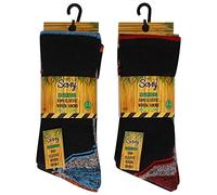 Soxy Non Elastic Bamboo Work Socks - Mens Summer Anti Sweat Breathable Heavy Duty Cotton Socks for Steel Toe Boots - Suitable for Diabetics - 6 Pack - UK Shoe Size 6-11