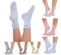 Soxy Super Soft Ladies Bed Socks - 6 Pack - Women's Fleece Lined Brushed Thermal Slipper Socks - Pastel Assorted Colours - UK Shoe Size 4-6