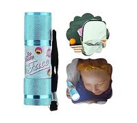 Soy Luna Super Bright Flashlight, 9 LEDs Light Blue Aluminium Torch for Kids, 8.7cm Nightlight Outdoor Lights, Ideal for Emergencies, Travel, Camping 3+ Years