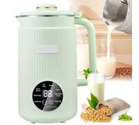 Soy Milk Maker 1.5L Automatic with 10-Blade & 12H Timer,Green | 800W heating plus 130W stirring power for fast, even results; compact 19x28.5x13.5cm footprint fits small kitchens.
