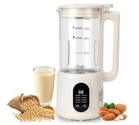 Soy Milk Maker, 600ML Nut Milk Maker Machine, 8 in 1 Oat Milk Maker with LED Display, 12H Timer/Auto-Clean/Keep Warm/12 Leaf fine Steel Blade, Milky Plant Machine for Home, Kitchen