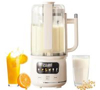 Soy Milk Maker Machine, 6-in-1 Automatic Nut Milk Maker with Auto Clean, Temperature Control, Delay Start, 12 Blades for Porridges, Juice, Soybeans, Corn