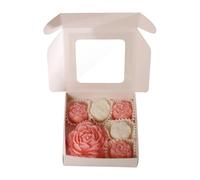 Soy & Mixed Wax Candles for Home - 12.5cm Soy Wax Candle Set | 6 Pieces Scented Aromatherapy, 6-8 Hours Long-Lasting Peony Rose Fragrance for Decor Gift Wife Girlfriend Birthday Wedding Party