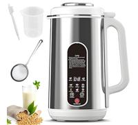 Soy & Nut Milk Maker 1.2L, Almond Oat Milk Machine with 12 Blades, 5-Min Quick Plant-Based Milks, Self Cleaning, 24H Timer & Keep Warm, LED Display, Home & Family Use