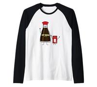 Soy Sauce Bottle Packet Kid Child Condiment Asian Raglan Baseball Tee