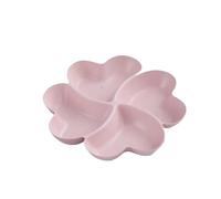 Soy Sauce Dishes Heart Shaped Plates Storage Box Dried Fruit Snack Divided Candy Dessert Plate Container Seasoning Dishes(Pink)