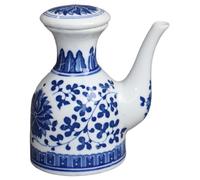 Soy Sauce Dispenser, 180Ml Small Ceramic Olive Oil Dispenser Bottle with Spout & Lid, Chinese Style Soy Sauce Bottle for Home, Kitchen, Cooking Use