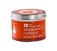 Soy Survival Candles - 170g 7.5x6cm | Long Burning Time with Double Cotton Wick 20-30h Burn Time, Camping, Hiking, Storm Use, Portable Survival Equipment for Camping