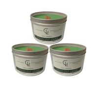 Soy Wax Container With Wooden Wick Fresh Cut Grass Scent KDMD Light Green 3 Pack