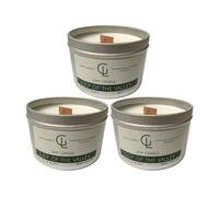 Soy Wax Container With Wooden Wick Lily Of The Valley Scent KDMD Light Green 3 Pack