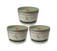 Soy Wax Container With Wooden Wick Mint And Jasmine Scent KDMD Mint 3 Pack