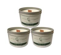 Soy Wax Container With Wooden Wick Sea Breeze Scent KDMD Aqua 3 Pack