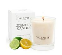 Soy Wax Scented Candle, Aromatherapy Essential Oils, Natural Ingredients, Long Lasting Fragrance, 40 Hours Burning Time, Made in the UK (Bergamot and Lemon, 150g) - Valentte