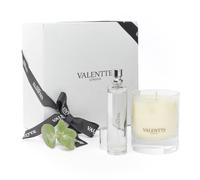 Soy Wax Scented Candle Gift Box with Room Mist, Aromatherapy Essential Oils, Long Lasting Fragrance, Made in The UK (Jasmine and Rosewood) (150g, 30ml) - Valentte
