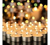 Soy Wax Tea Lights Candles 100 Pack,6 Hours Long Burning White Soy Tealight Votive Candles Bulk,Unscented,Clean Burn,Natural Soy Tealights Candles for Home Dinner,Weddings
