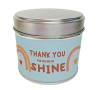 Soy Wax Tin with Thank You Design, Appreciation Present for Teacher Colleague Mentor or Friend