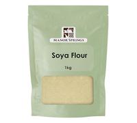 SOYA Flour 1kg, Dried Soy Powder, Heat Treated, High Protein by Manor Springs