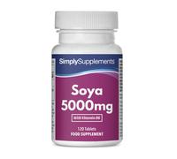 SOYA Isoflavones 5000mg | Now with Added Vitamin B6 for Hormonal Balance | Potent One-a-Day Formula | 120 Tablets = 4 Month Supply | Manufactured in