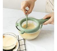 Soya Milk Filter Ultra-Fine Nylon Mesh Strainer Plastic Filter Colander with Handle for Soy Juice Wine Milk Coffee, Kitchen Food Mesh Strainers Filter Spoon with Hanging Ears and Press, Green