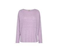 Soyaconcept Women's SC-Niaka 4 Striped Ruffle Pullover Sweater, Violet Mist Melange, XS