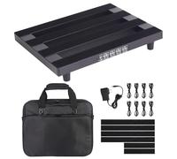 SOYAN 14"x 10.6" Guitar Pedal Board with Built-in Power Supply | 8 DC Outputs, Includes Carry Case & Mounting Tapes, Aluminum Alloy Material, Lightweight
