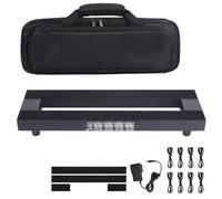 SOYAN 15" x 5" Guitar Pedal Board with Built-in Power Supply | 8 DC Outputs, Aluminum Alloy Material, Includes Carry Case & Mounting Tapes, Lightweight