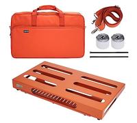 SOYAN 22" x 12.5" Large Guitar Pedal Board with Power Supply Cradle, Carry Bag Included (Vibrant Orange, SPB-22OR)