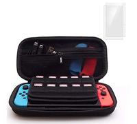 Soyan Carry Case Compatible with Nintendo Switch with 2 Pack Tempered Glass Screen Protectors (Black Lining)