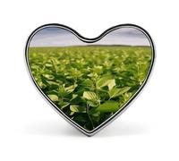 Soybean Field Lapel Pin Elegant Heart Shape Brooch Badge Funny Personalized Pinback Button Badge Fashion Cute Heart Brooch Pins for Bag Jacket Clothes Accessories