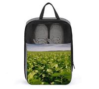 Soybean Field Shoe Bag Travel Shoe Organizer Water-Resistant Shoe Pouch with Zipper Sneaker Dust Bag, gray, One Size, Modern