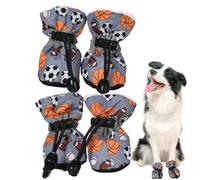 SOYDAN Dog Shoes for Winter, Pack of 4 Cosy Winter Boots for Puppies, Fleece Shoes with Drawstring, Warm Dog Shoes for Doberman, Pinscher, , Poodle, German Shepherd