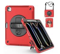 Soyeacrg Case for iPad Pro 13-inch (M4, 2024 Released), Heavy Duty Full Body Rugged Protective Case with 360 Rotating Stand & Handle - Screen Protector - Shoulder Strap - Pencil Holder,C