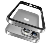 Soyeacrg Metal Bumper Slim Case for iPhone 16 Pro Max/16 Pro/16 Plus/16, Aluminum Alloy Metal Frame with Soft Inner Bumper No Back Design Raised Edge Protection,Silver,16 Plus