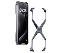 Soyeacrg Metal Frameless Case for iPhone 15 Pro Max/15 Pro/15, Ultra-Thin Aluminum Alloy Case - Borderless Design - Easy Installation - Scratch-Resistant - Lightweight,Gray,15 Pro