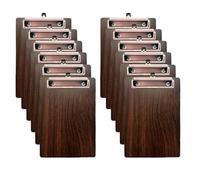 SOYIRI Clipboard A5,12 Pack Clip Board with Low Profile Clip and Hanging Hole,Wooden Clipboards Hardboard