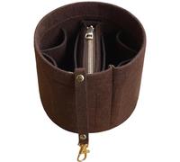 Soyizom Cannes Handbag Organizer With Detachable Insert and Key Chains - Felt Purse Organiser for Tote, Brown