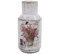 Soyizom French Decorative Ceramic Flower Vase, 7.5 Inch Tall Rustic Shabby Chic Vase for Country Farmhouse Home Decor & Wedding Centerpiece & Housewarming Gift