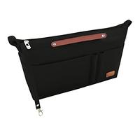 Soyizom Insert Organiser Handbags Insert, Felt Purse Organiser with Zipper and Keychain Fits for Neverfull Speedy Alma ONTHEGO Book Tote and More (Black,Medium)