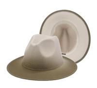 SOYNIA Fedora Trilby Felt Hats Fedora Hat Women Felted Hats for Men Gradient Color Bowler Hat Wide Brim Design Casual Men 56-58Cm(Adults) Grey-Beige