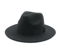 SOYNIA Fedora Trilby Felt Hats Women'S Hat Men Fedora Hats Wide Brim Belt Ribbon Band Solid Classic Formal Dress Wedding Fedora Hats For Men 52-54Cm(Kids) Black