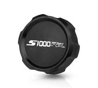 SOYTZBMK Reservoir Protector CNC Aluminum Rear Fuel Brake Fluid Reservoir Cap Oil Cup Cover For BMW S1000RR S1000 RR 2009-2012 2013 2014 2015 2016 2017 2018 2019(Black- Silver)